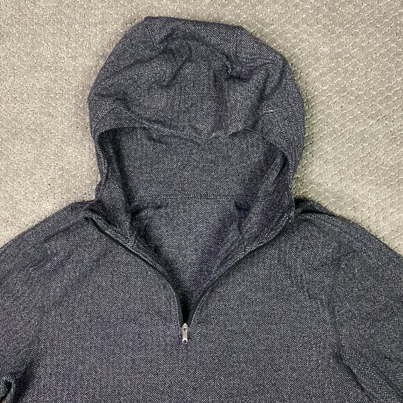 Lululemon Surge Warm Hoodie Men's Medium Gray 1/4 Zip Pullover Performance Gym - Picture 3 of 11